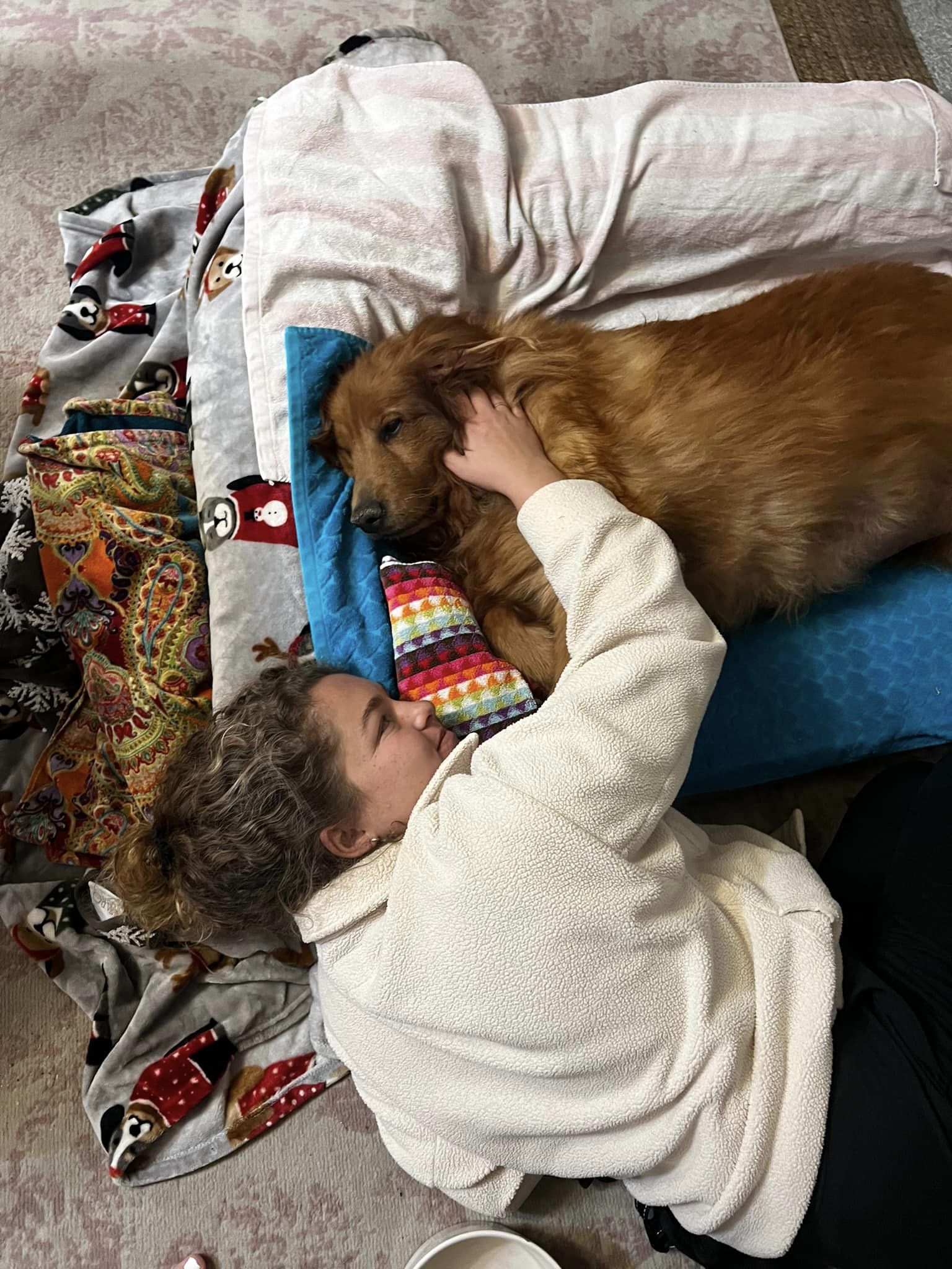 dog with his foster mom