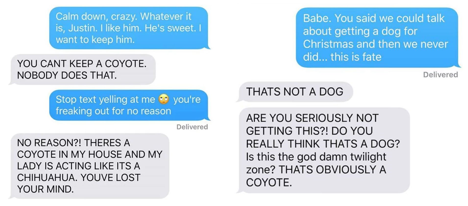 text messages between wife and husband