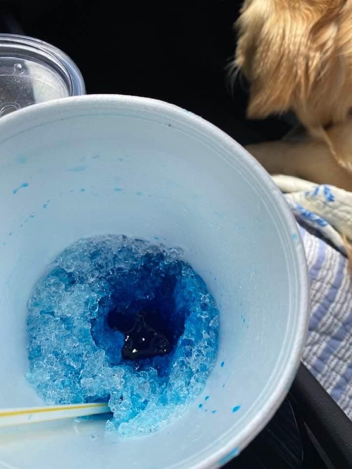 cup with blue ice